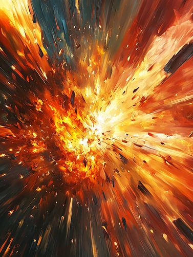 Gouden explosie met gloeiende stralen