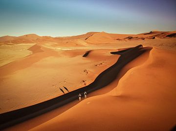 De Namib woestijn in Namibië gezien vanuit de lucht. van Claudio Duarte