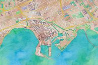Kleurrijke kaart van Hoorn van Maps Are Art thumbnail