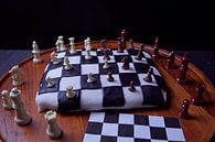 Schachkuchen mit Schachfiguren aus weißer Schokolade und Vollmilchschokolade von Babetts Bildergalerie Miniaturansicht