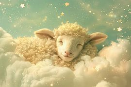 Schlafendes Lamm Kinderzimmer von Poster Art Shop