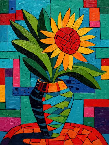 Farbenfrohes Sonnenblumen-Mosaik