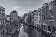 Oudegracht, Lichte Gaard en Lijnmarkt in Utrecht - zwart-wit van Tux Photography thumbnail