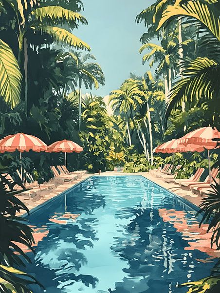 Beverly Hills Poolside von Gypsy Galleria