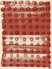 Wabi-sabi aquarelle art neutre. Motif en terra sur brun chaud. sur Dina Dankers