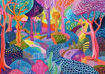 Betoverd Bos van Abstract Schilderij