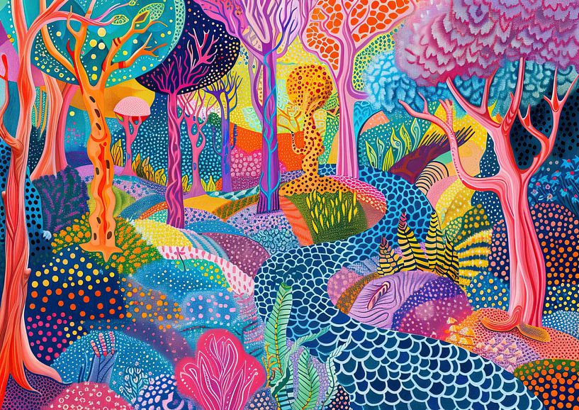 Betoverd Bos van Abstract Schilderij