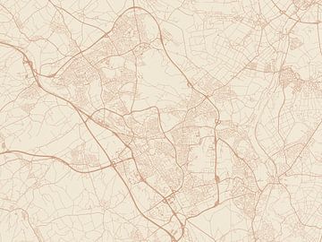 Kaart van Parkstad in Terracotta van Map Art Studio