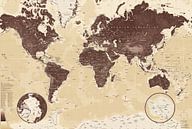 Wereldkaart, Bruin van MAPOM Geoatlas thumbnail