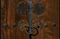 Vieille quincaillerie de porte et serrure