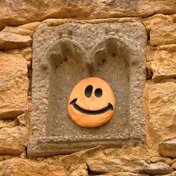 Smiley in een muur 1 van Jaap Tanis