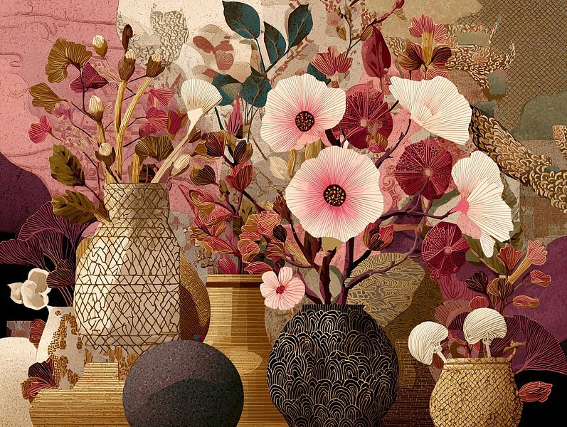 Flower Vases by Eye catching paintings