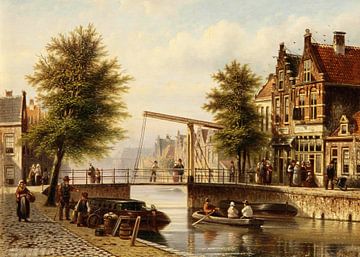 Daily Activities Along a Dutch Canal van Antonije Lazovic