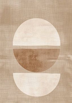 Abstract Schilderij Aardetinten | Minimal Zen in Beige van Modern Collection