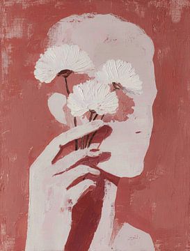 Minimalist Portrait with Flowers