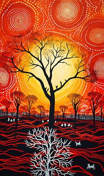 zonsondergang in de outback van Virgil Quinn - Decorative Arts