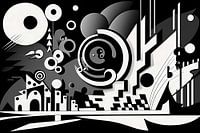 Abstracte vormen in zwart en wit