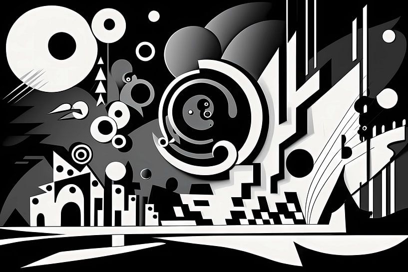 Formes abstraites en noir et blanc par pcperle