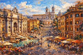 Rom in Italien, ein impressionistisches Gemälde. von Galerie Hoppenbrouwers