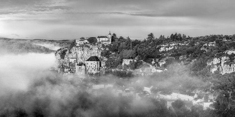 Rocamadour schwarz-weiß von Manfred Voss, Schwarz-weiss Fotografie