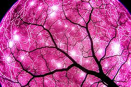 Abstrakter Baum mit hellen Lichtstrahlen von Art & Soul Creations