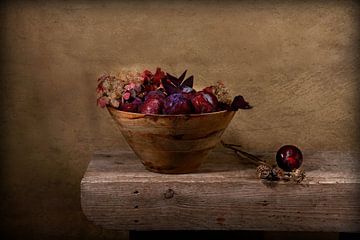prunes and autumn.... stillife ( studiofoto) van Els Fonteine