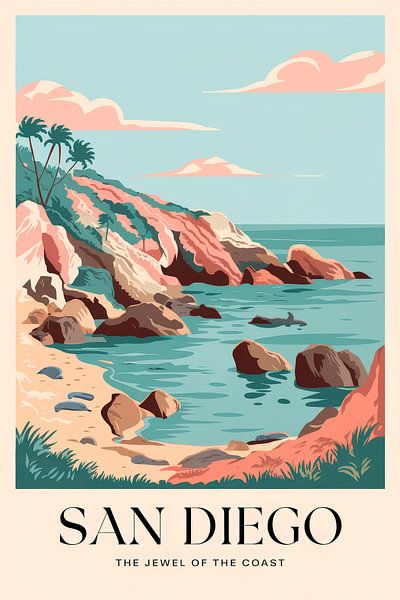 San Diego by Poster Art Shop