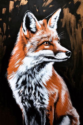 Expressieve vos in warme kleuren