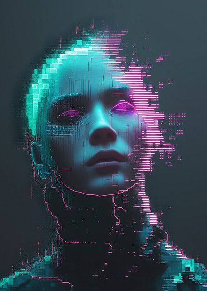 A haunting, abstract portrait with a surreal, by Giandra Safaraz