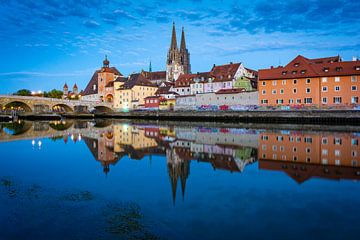 Avond in Regensburg van Martin Wasilewski