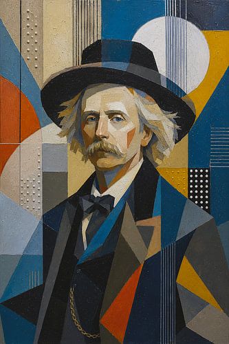 A painting of the composer and pianist Edvard Grieg.