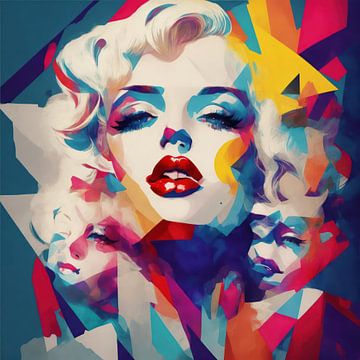 Marilyn Monroe in a Abstract image in subtile colors van Brian Morgan