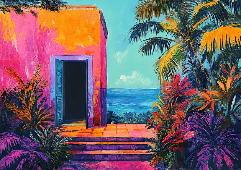 Op Matisse geïnspireerd Mediterraan Zeezicht Zee Fauvisme van Niklas Maximilian
