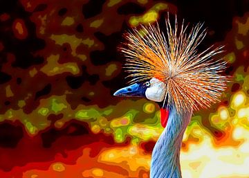 Crowned crane van Leopold Brix