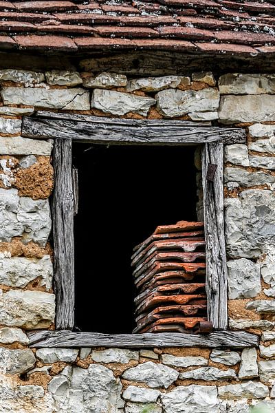 Dakpannen in raam par Wybrich Warns