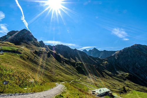 Sun beams over the mountains