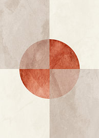 Moderne minimalistische, organische und geometrische abstrakte Kunst in Erdtönen. von Online Arts