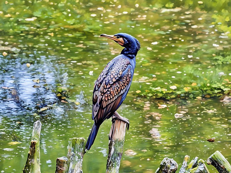 Majestätischer Kormoran am Wasser von Sergio Pazzano