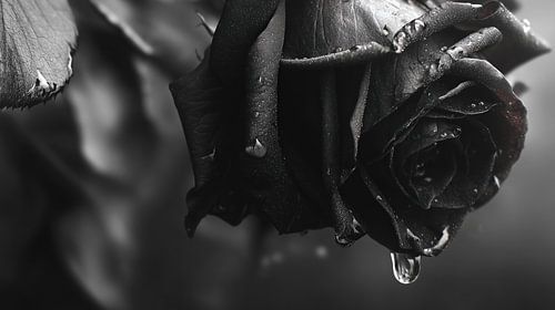 Weeping Rose: Black-and-White Panorama