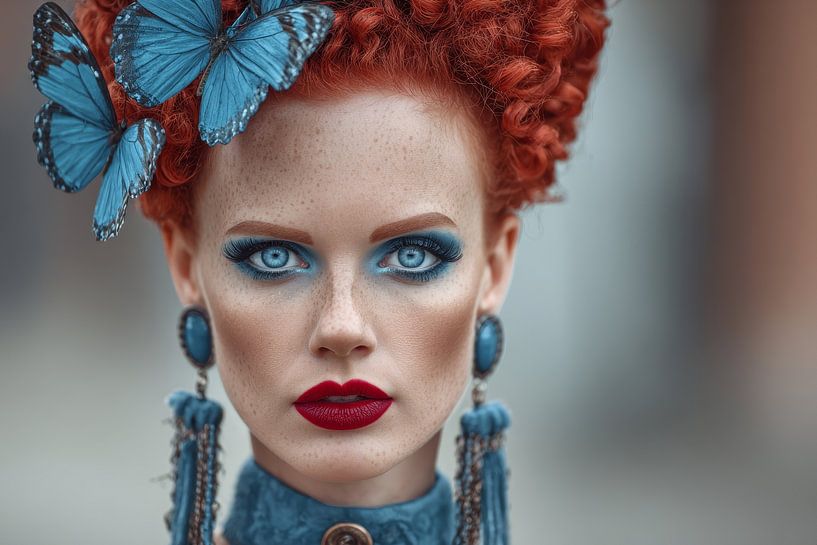 portrait de femme en couleur par Egon Zitter