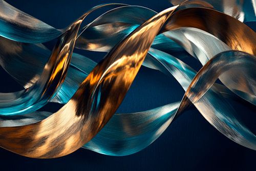 Futuristic waves of metal and light