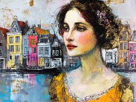 England painting | Colourful moments at the water's edge by Abstract Painting