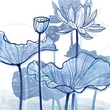 Lotus Delft Blau 01 von Ingrid Joustra