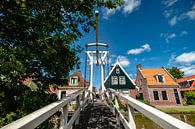 Typical dutch white wooden drawbridge. by Fotografiecor .nl thumbnail
