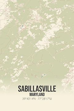 Vintage landkaart van Sabillasville (Maryland), USA. van Rezona