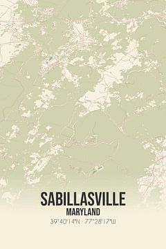 Vintage landkaart van Sabillasville (Maryland), USA. van MijnStadsPoster