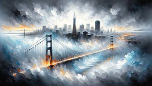 Nebelumwobene Brücke in San Francisco