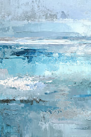 Blue Abstract Painting – Serene Winter Lake by Joriali Abstract