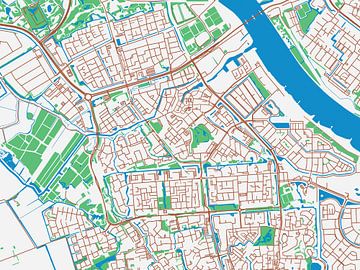 Kaart van Spijkenisse in de stijl Urban Ivory van Map Art Studio