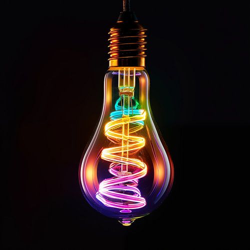 Neon filament lamp yellow-pink